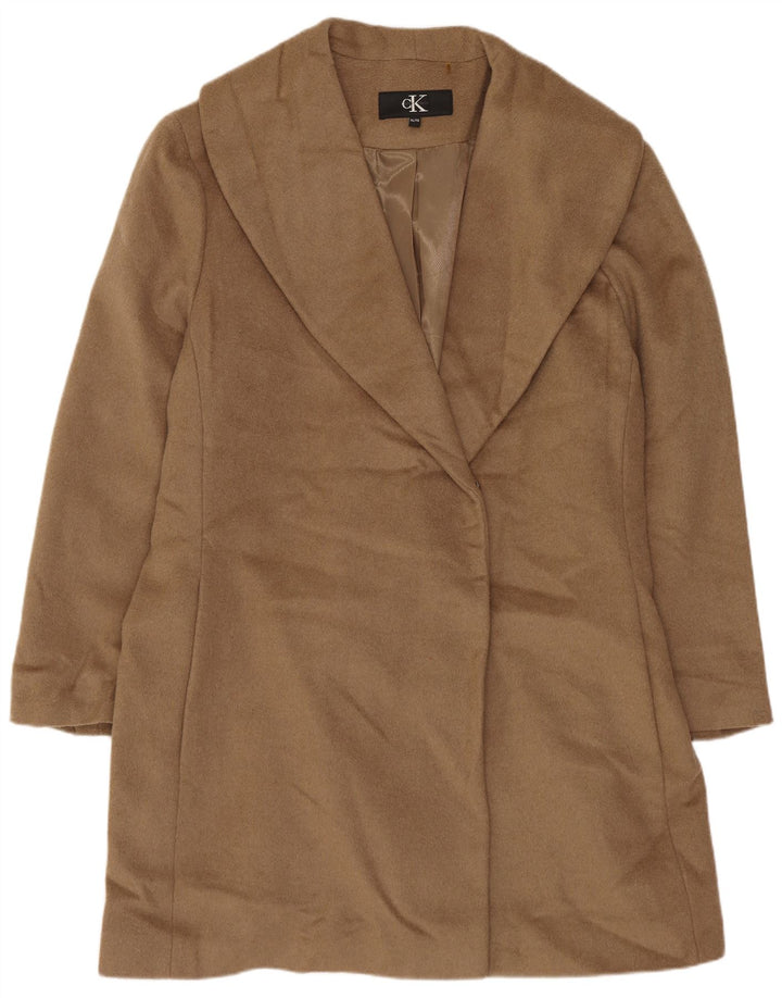 Damski płaszcz oversize Calvin Klein UK 18 XL, beżowa wełna