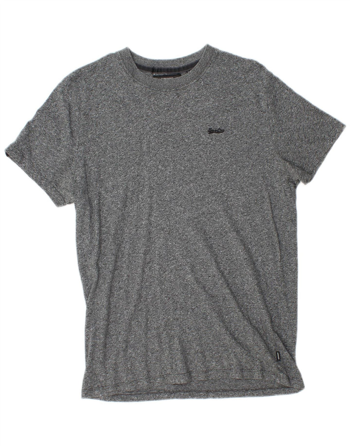 T-shirt męski Superdry Średnio szary, bawełniany nakrapiany