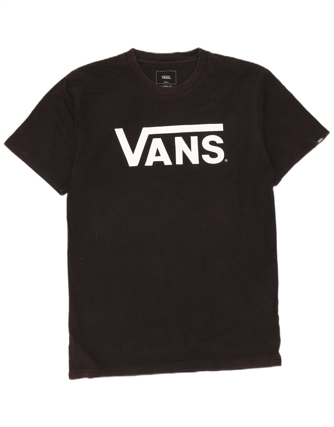Męski T-shirt Vans o klasycznym kroju z grafiką, mały, czarny, bawełniany