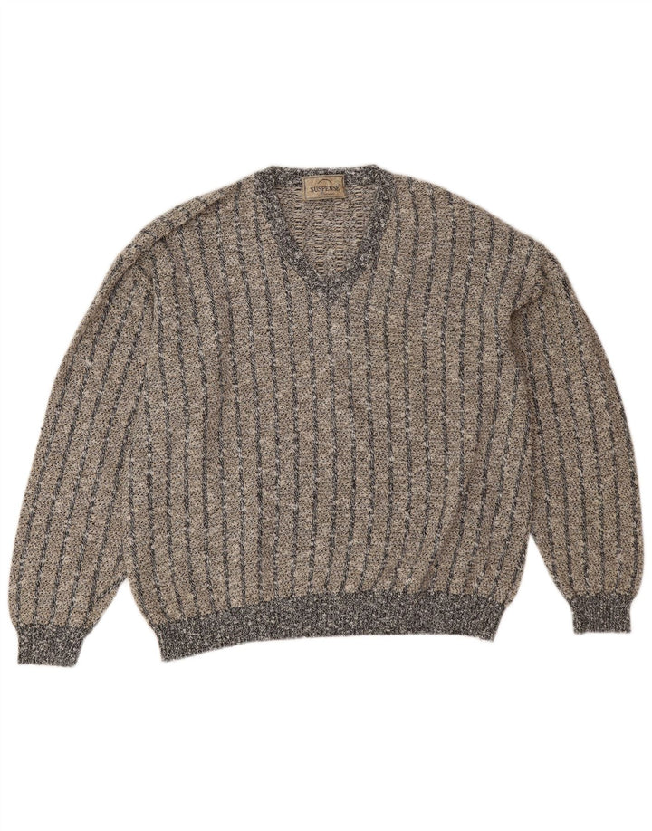 Suspense Męski sweter z dekoltem w kształcie litery V, XL, w niebieskie paski