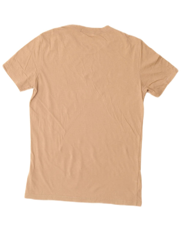 Męski T-shirt z grafiką CALVIN KLEIN JEANS Średni brązowy, bawełniany