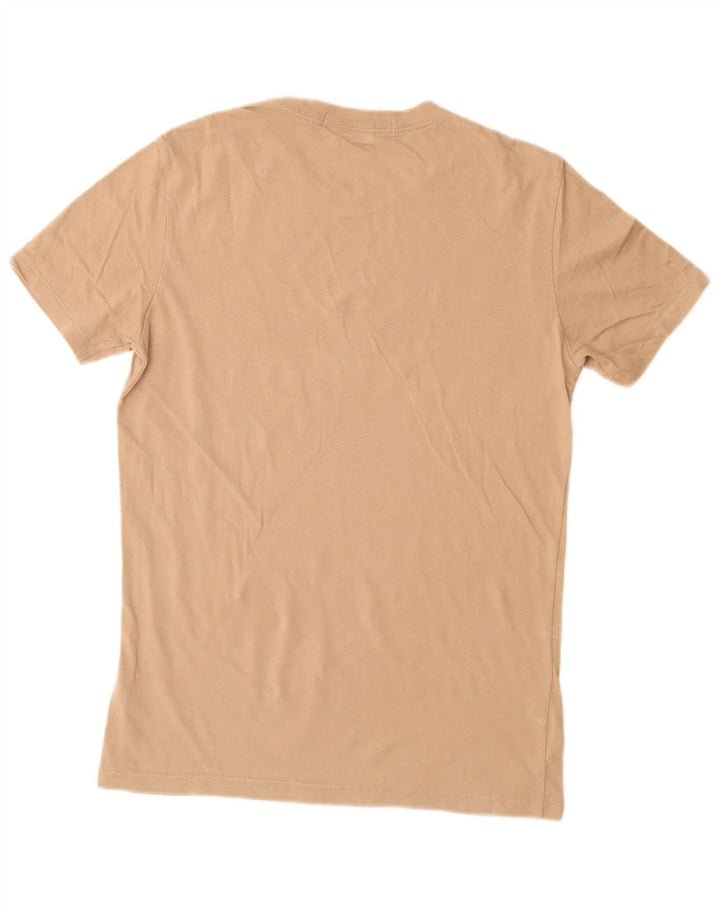 Męski T-shirt z grafiką CALVIN KLEIN JEANS Średni brązowy, bawełniany