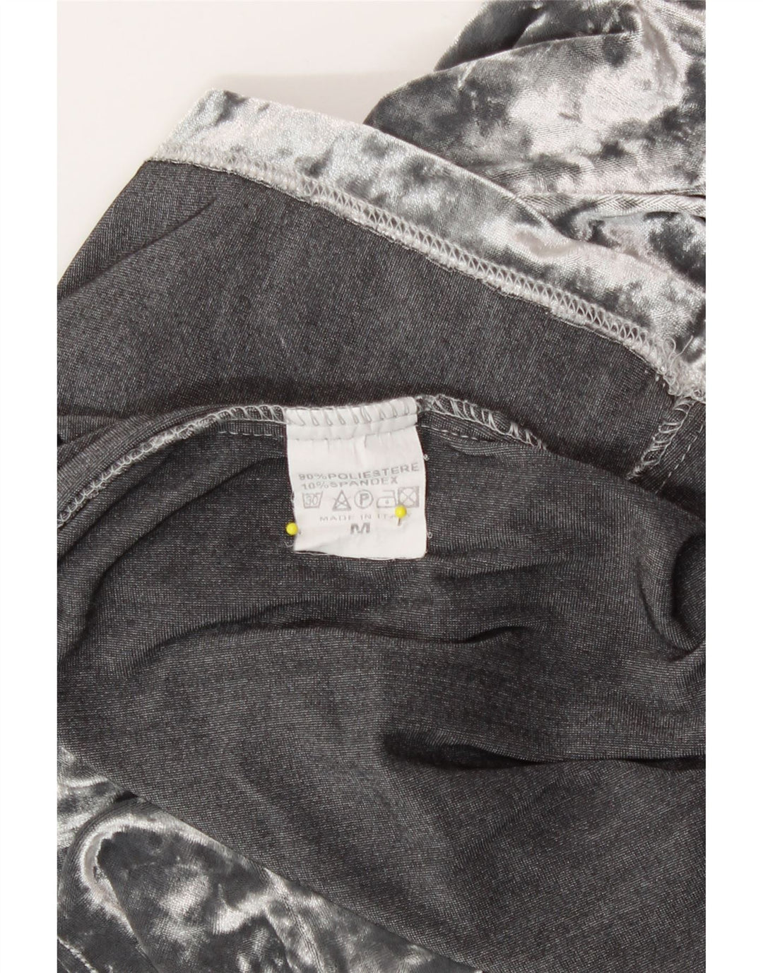 Damska koszulka welurowa w stylu vintage Top UK 12 Średni szary poliester