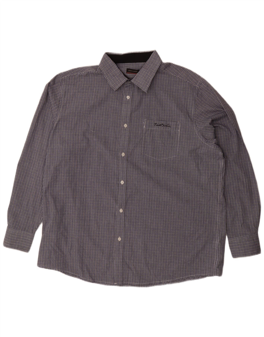 Koszula męska PIERRE CARDIN 4XL, granatowa, poliester w kratkę