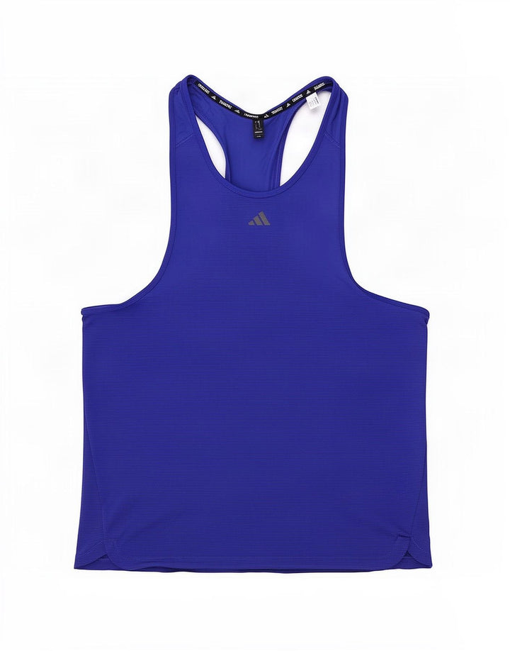 Adidas Męska kamizelka Aeroready Top, duża, niebieska, poliestrowa w prążki