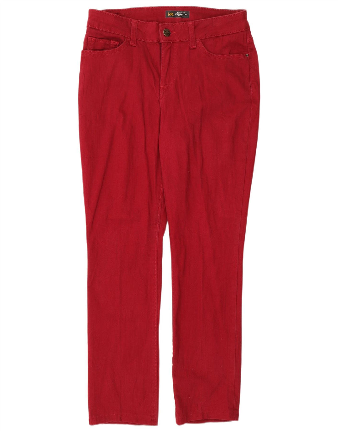 Damskie proste dżinsy LEE ze średnim stanem i regularnym krojem US 6 Medium W30 L28 czerwone