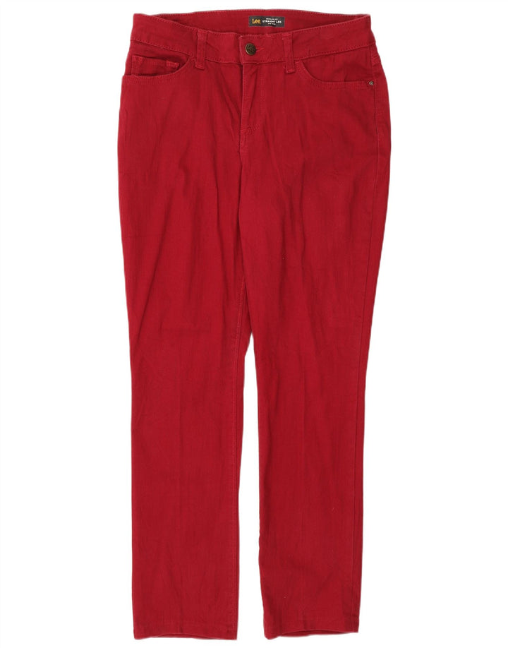 Damskie proste dżinsy LEE ze średnim stanem i regularnym krojem US 6 Medium W30 L28 czerwone
