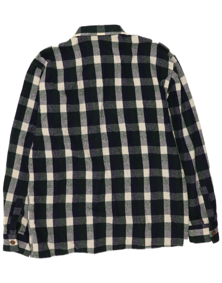 Vintage męska koszula flanelowa, duża, zielona wełna