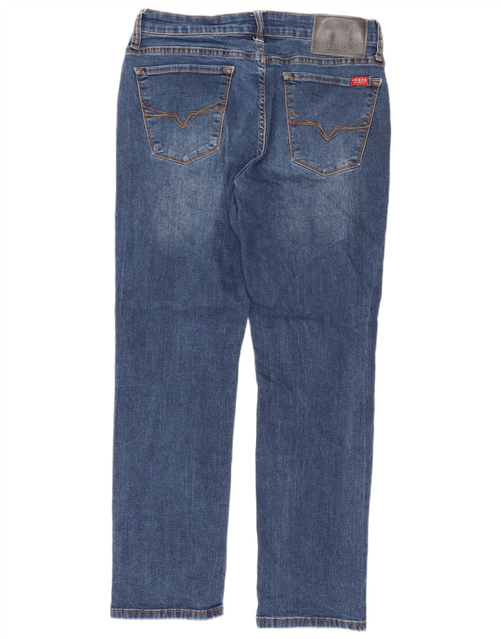 Guess Damskie proste dżinsy W30 L28 Niebieskie bawełniane
