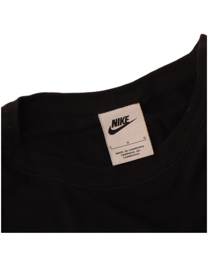 Męski T-shirt z grafiką Nike, duży, czarny, bawełniany