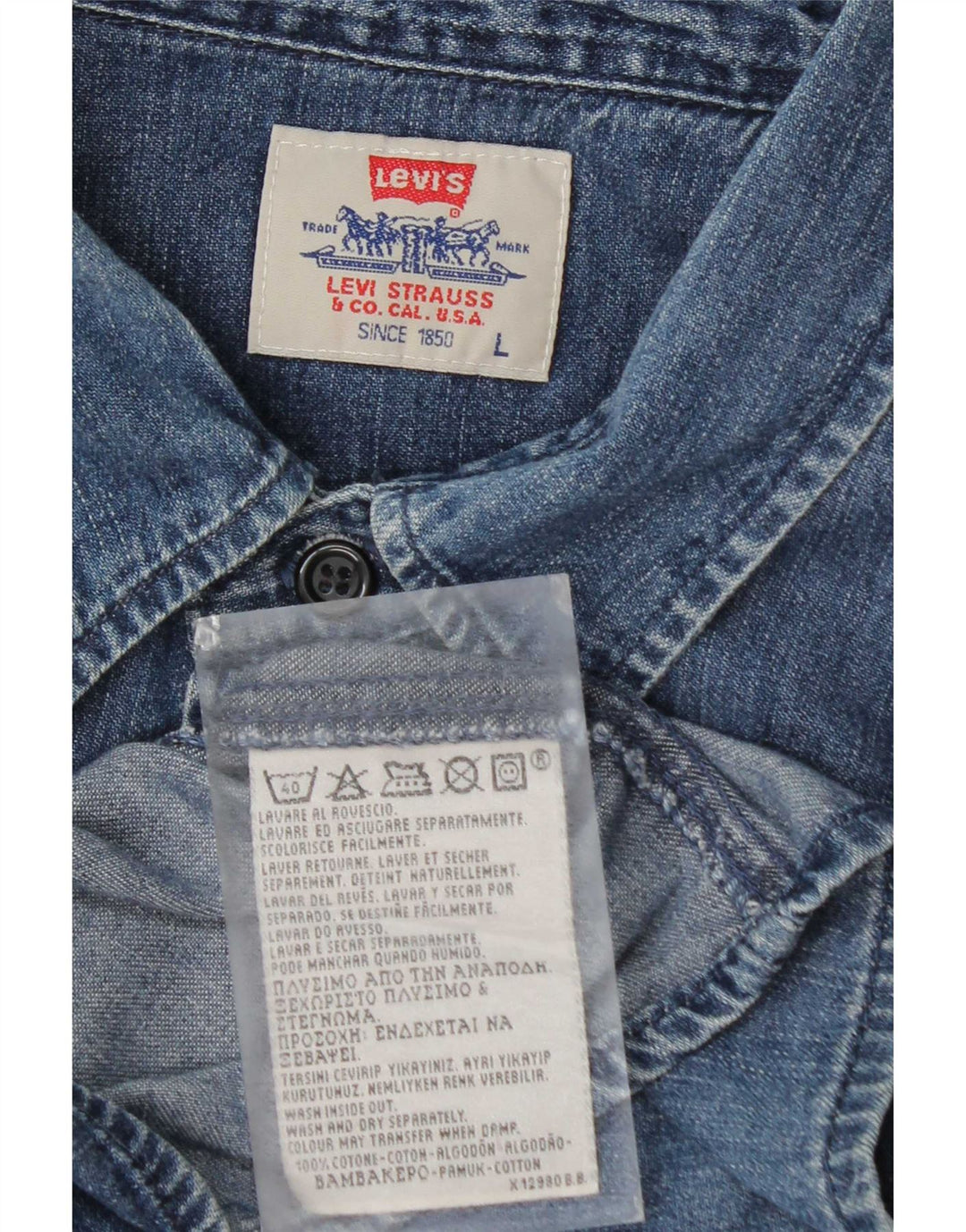 Męska koszula dżinsowa Levi's, duża, niebieska, bawełniana