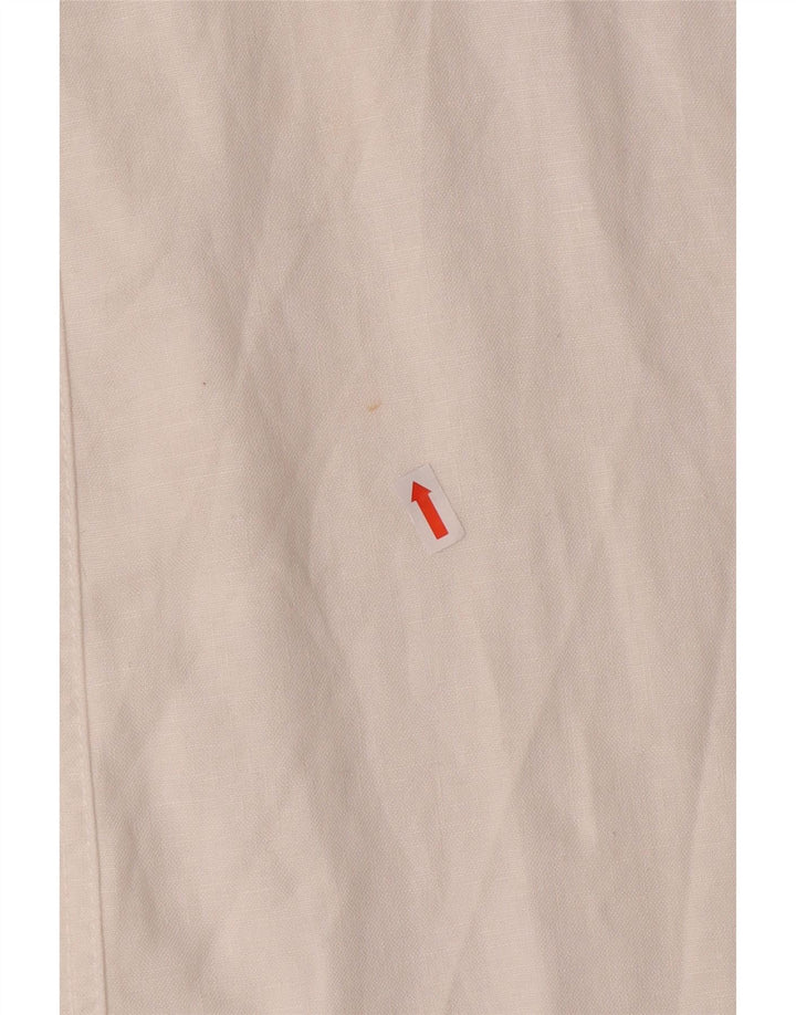 Damskie spodnie Chino Bootcut MONSOON UK 12 Medium W32 L31 Białe lniane