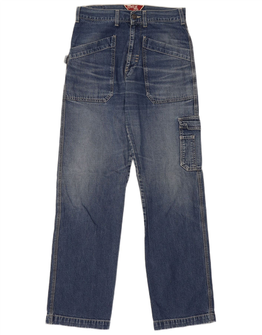 Męskie dżinsy Cargo Straight Meltin' Pot W31 L31 Niebieska bawełna