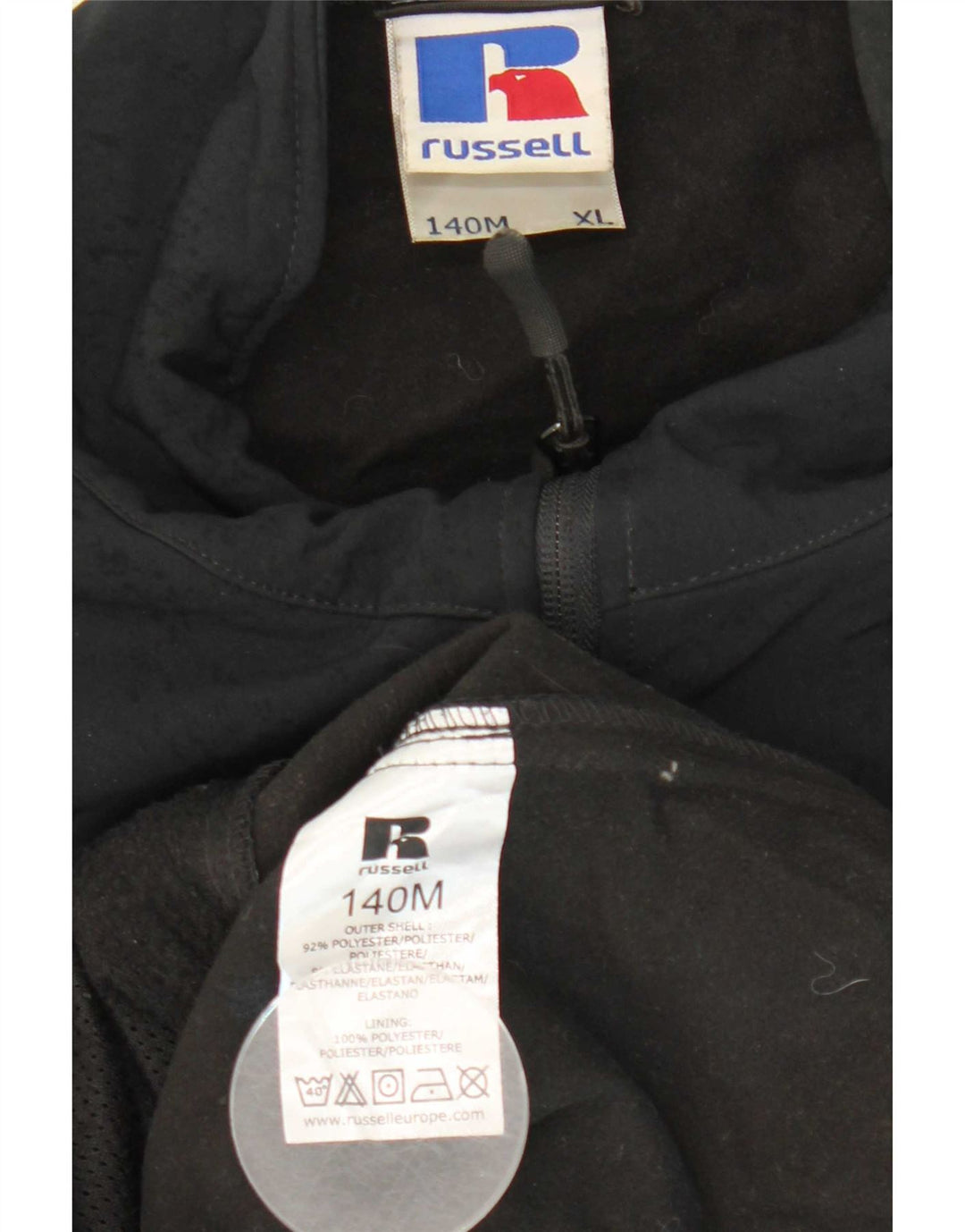 Męska kurtka wiatrówka Russell Athletic UK 42 XL, czarny poliester