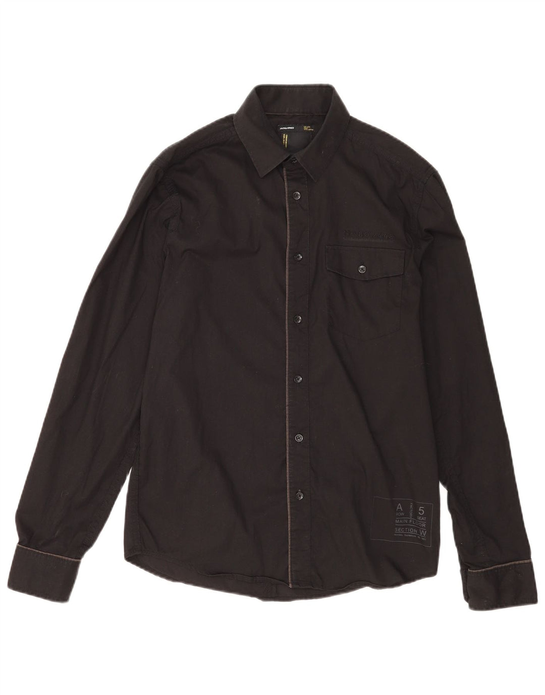 Koszula męska Jack & Jones, średnia czarna, bawełniana