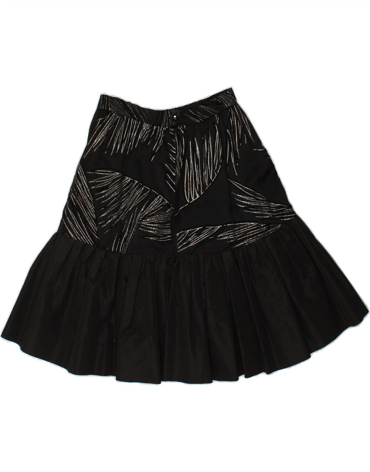 VINTAGE Womens Abstract Pattern A-Line Skirt W24 XS Black Vintage Vintage and Second-Hand Vintage from Messina Hembry 