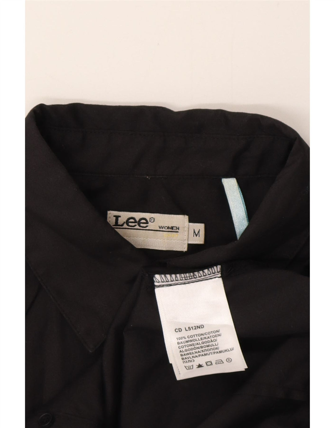 Damska koszula z krótkim rękawem Lee UK 14, średnia czarna, bawełniana