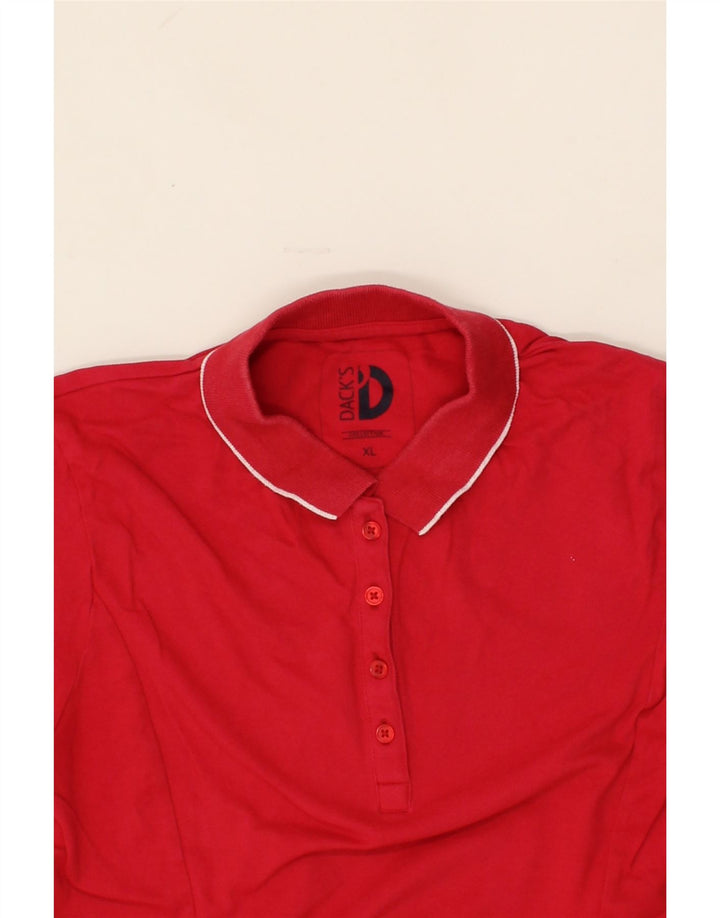 DACK'S Womens Polo Shirt UK 18 XL Red Cotton Vintage Dack's and Second-Hand Dack's from Messina Hembry 