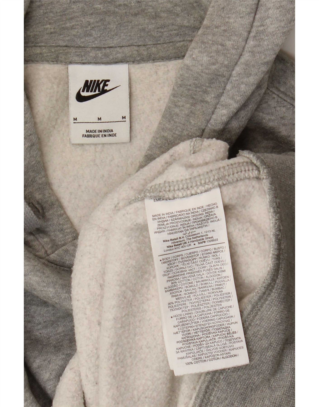 Męska bluza z kapturem Nike, średnia, szara, bawełniana nakrapiana