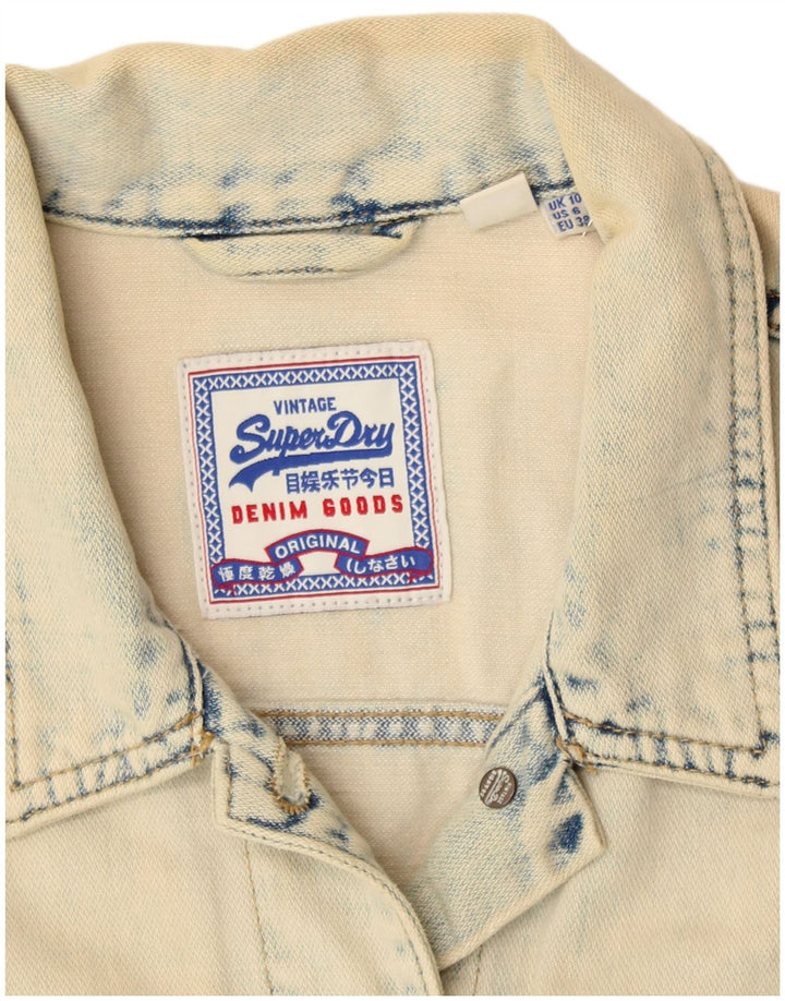 Damska kurtka jeansowa SUPERDRY UK 10 Small, beżowa, bawełniana