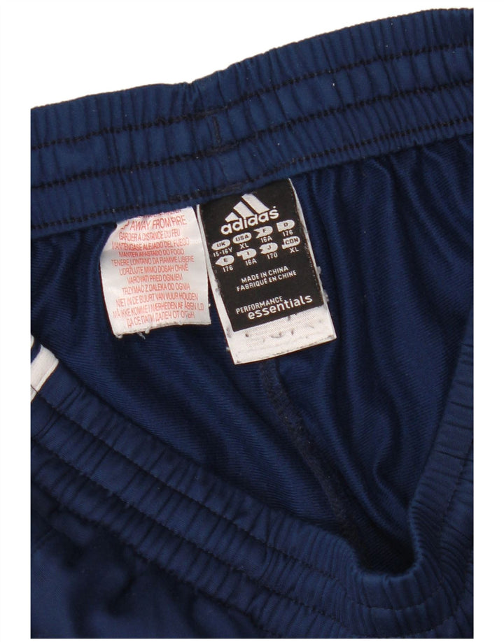 ADIDAS Boys Tracksuit Trousers Joggers 15-16 Years Navy Blue Polyester