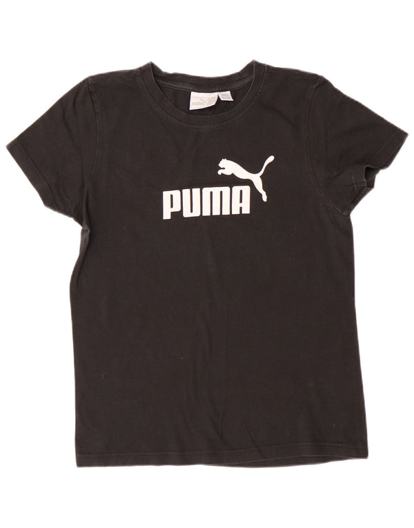 PUMA Womens Graphic T-Shirt Top UK 14 Large Black