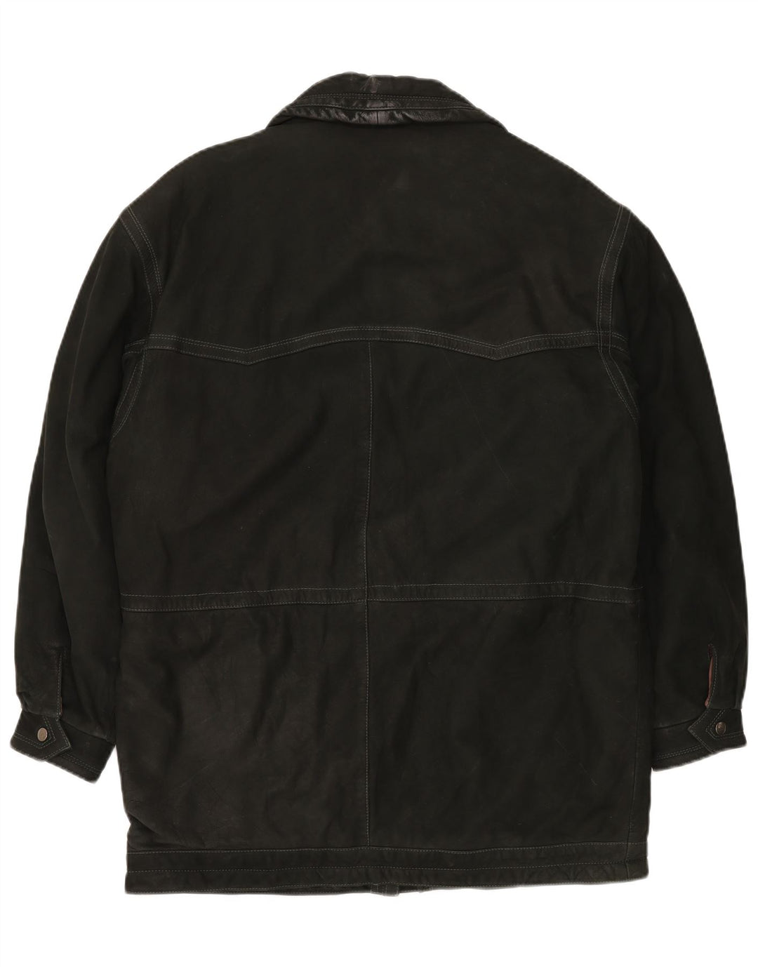 Męski płaszcz skórzany VINTAGE IT 52 XL Czarna skóra