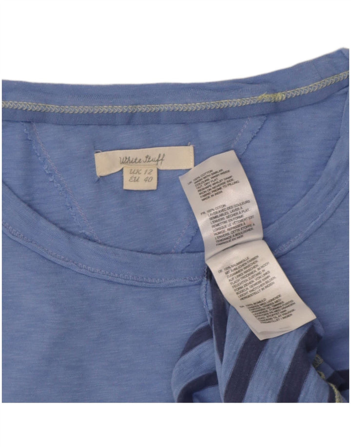 T-shirt damski White Stuff UK 12, bawełna w średnie niebieskie paski