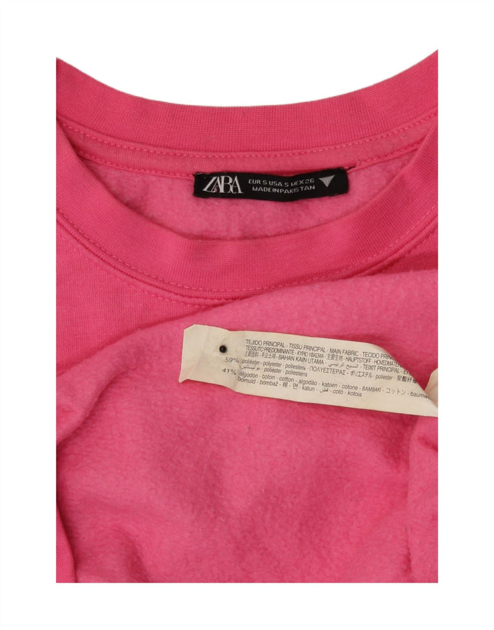 Damski sweter oversize Zara UK 10, mały, różowy poliester