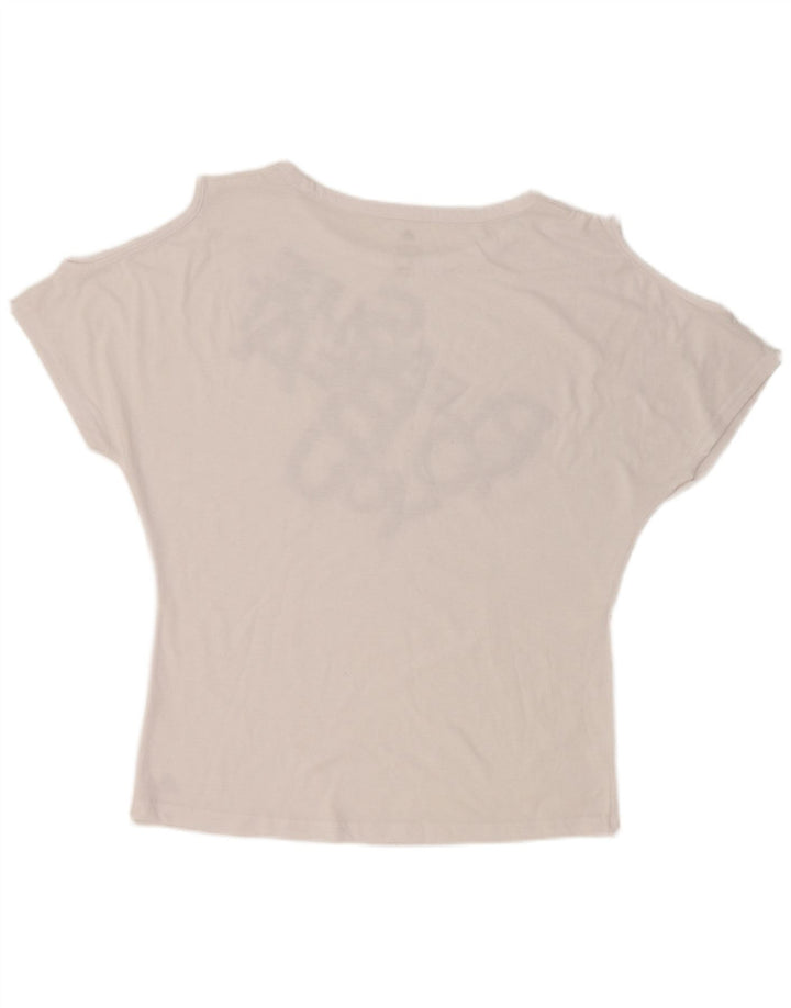 Damska koszulka ADIDAS Climalite Graphic Top UK 12/14 Średnia biel