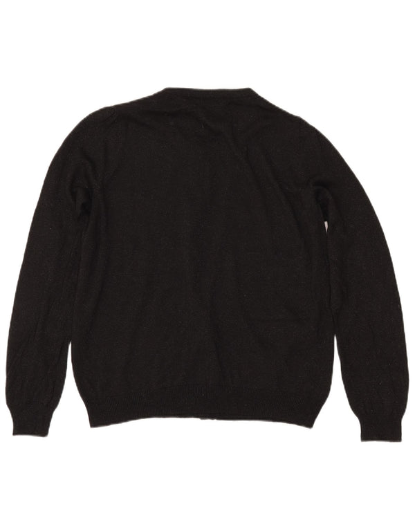 MARKS & SPENCER Damski sweter kardigan UK 14 Średni czarny nakrapiany