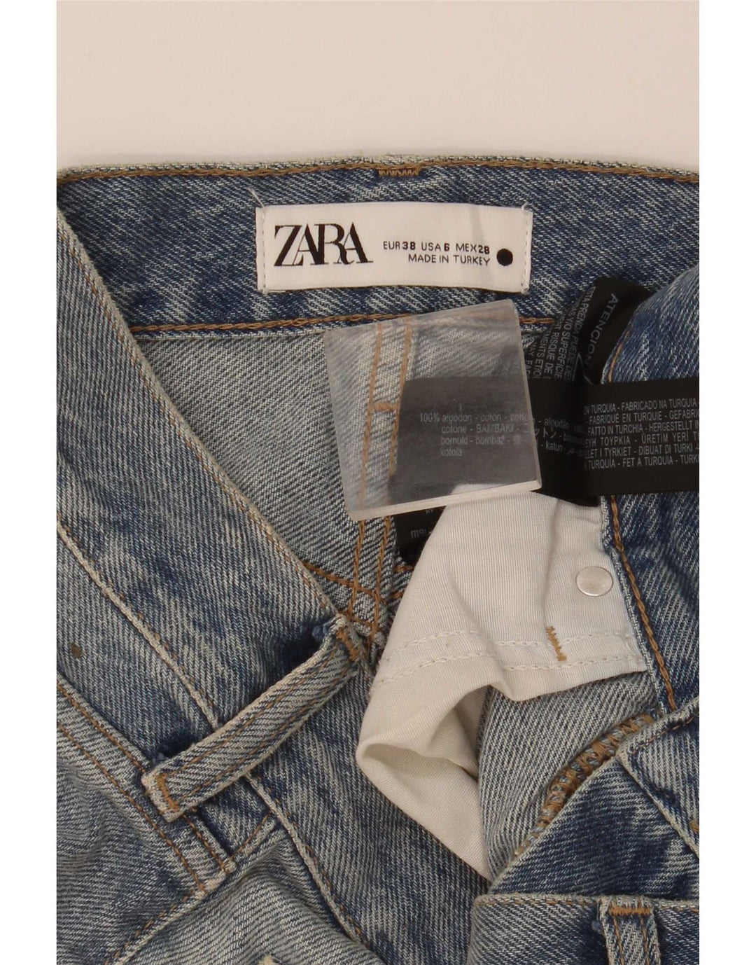Damskie spodenki jeansowe Zara EU 38 Small W28 Niebieskie bawełniane