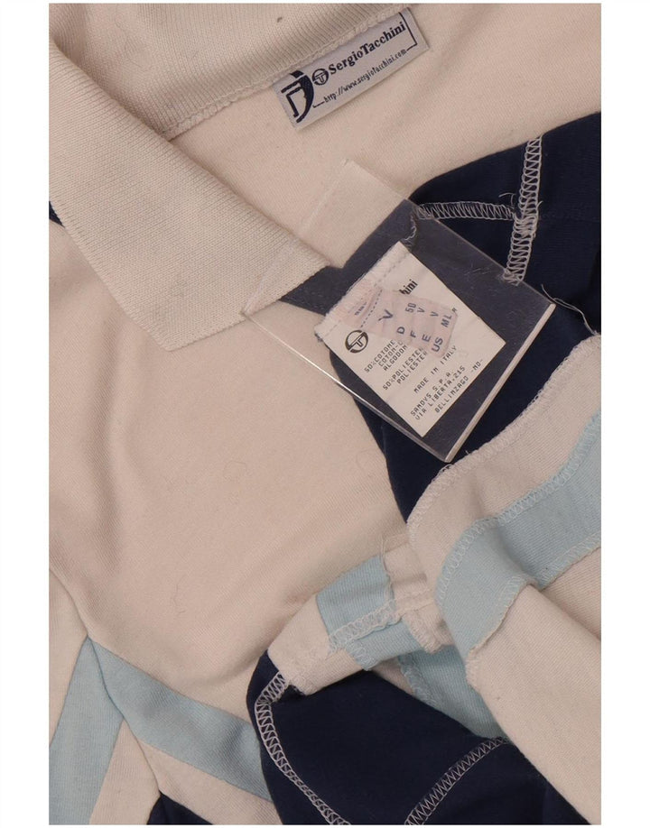 Damska koszulka polo Sergio Tacchini UK 12, bawełna w kolorze średniej bieli