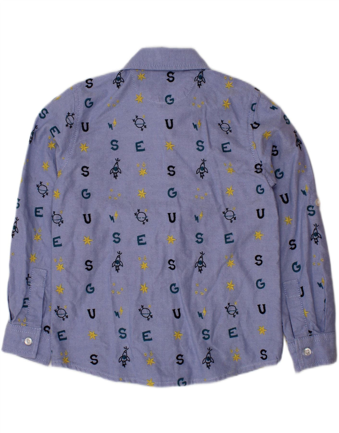 Koszula chłopięca GUESS z grafiką, 3-4 lata, niebieska, bawełniana