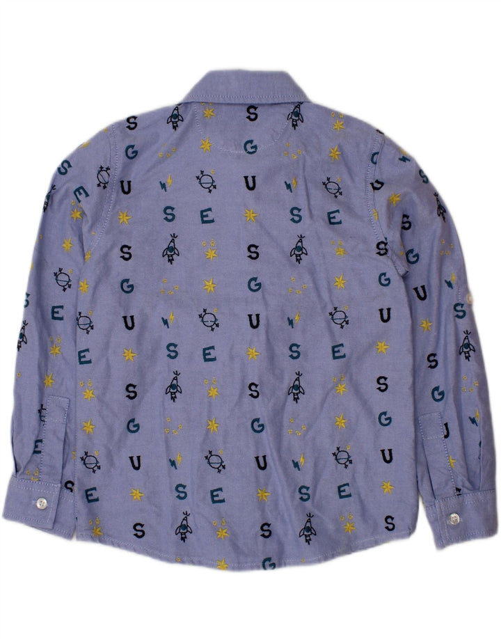 Koszula chłopięca GUESS z grafiką, 3-4 lata, niebieska, bawełniana