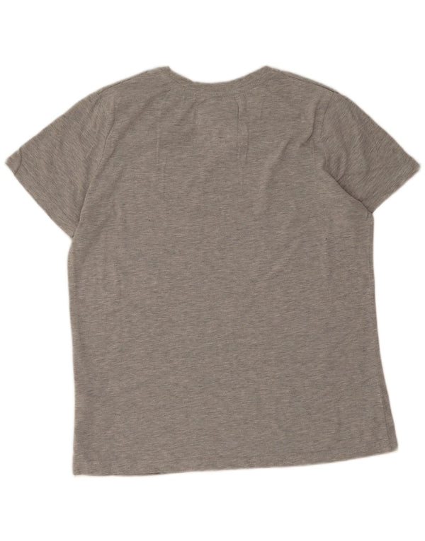 Damski T-shirt z grafiką Superdry Top UK 14, duży, szary, bawełniany