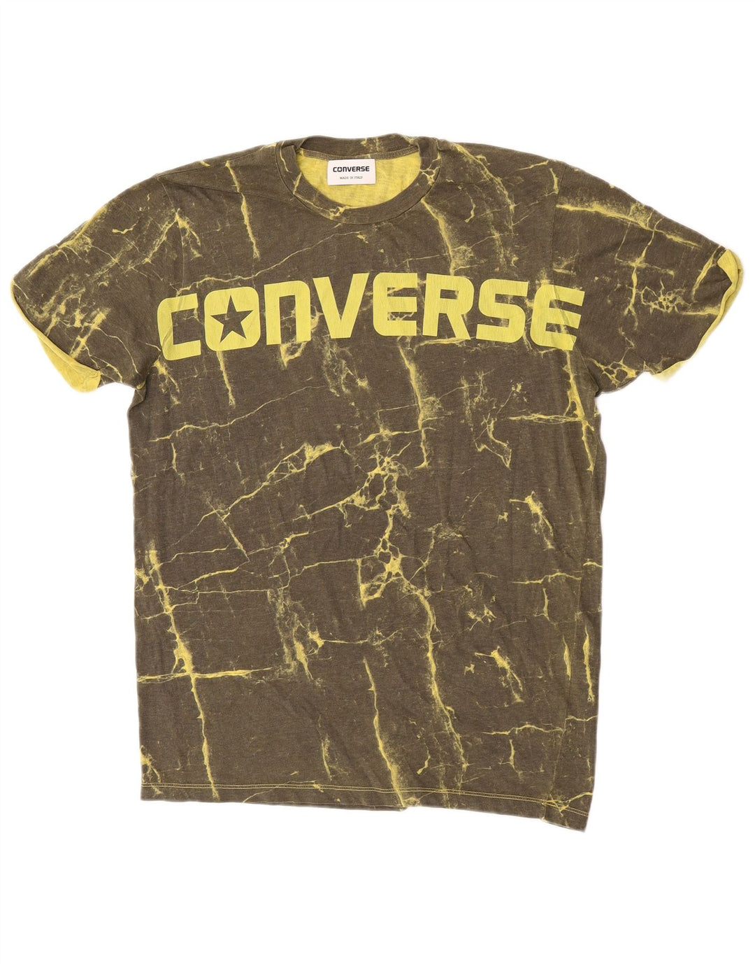 Converse Męski T-shirt z grafiką w abstrakcyjny wzór, duży, bawełniany khaki