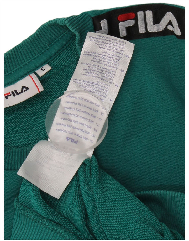 Męska bluza z grafiką Fila, mała, zielona bawełna