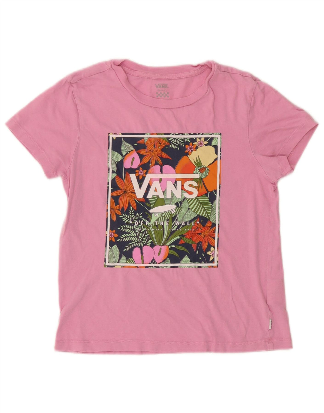 Damska koszulka z grafiką Vans Top UK 10, mała, różowa