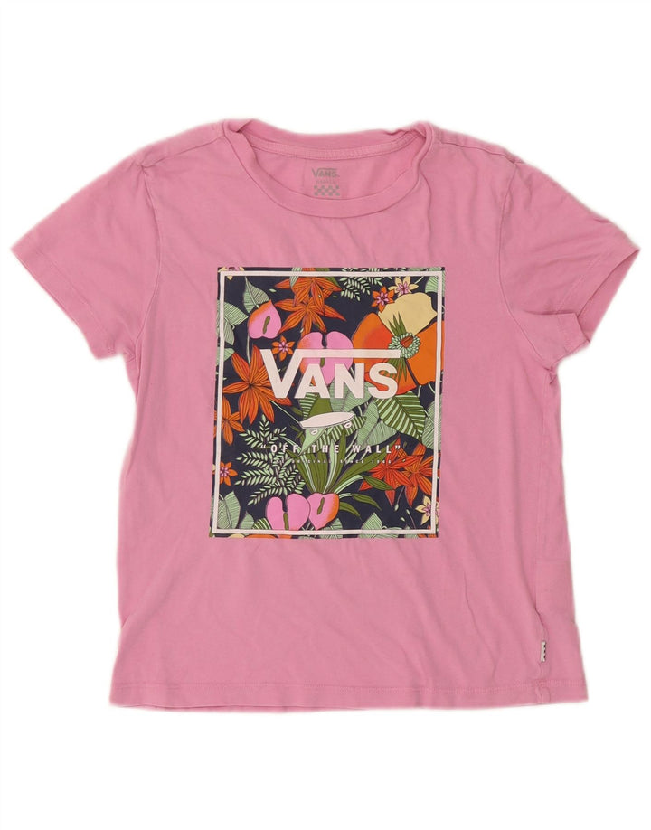 Damska koszulka z grafiką Vans Top UK 10, mała, różowa