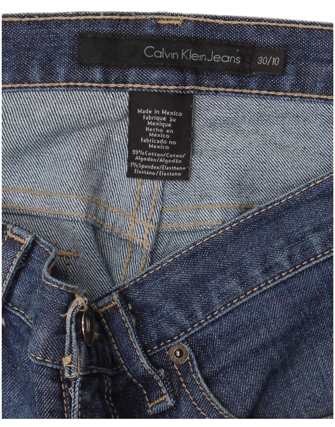 Damskie dżinsy Bootcut CALVIN KLEIN US 10, duże, W30 L32, niebieska bawełna