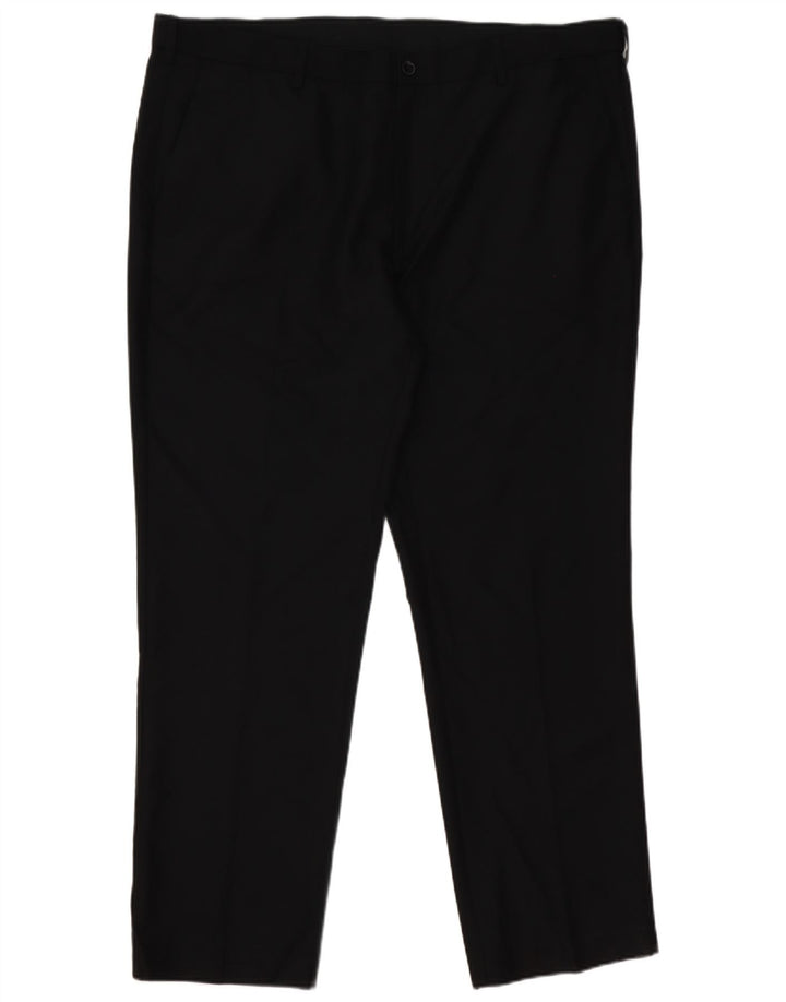 Męskie spodnie codzienne Marks & Spencer o regularnym kroju W42 L31 Czarny poliester
