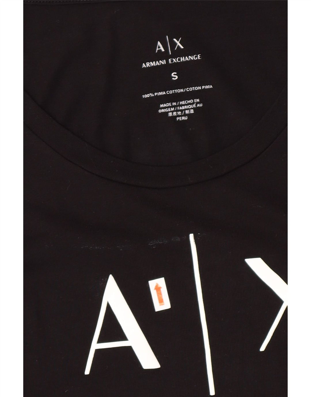 Damski top graficzny Armani Exchange UK 8, małe czarne logo