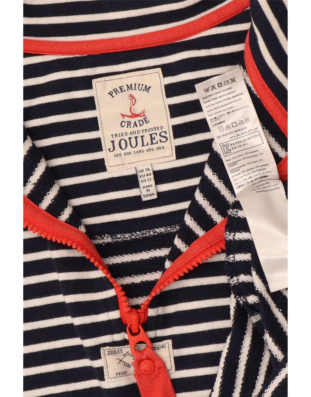 Damski sweter oversize JOULES UK 16, duży, granatowy w paski
