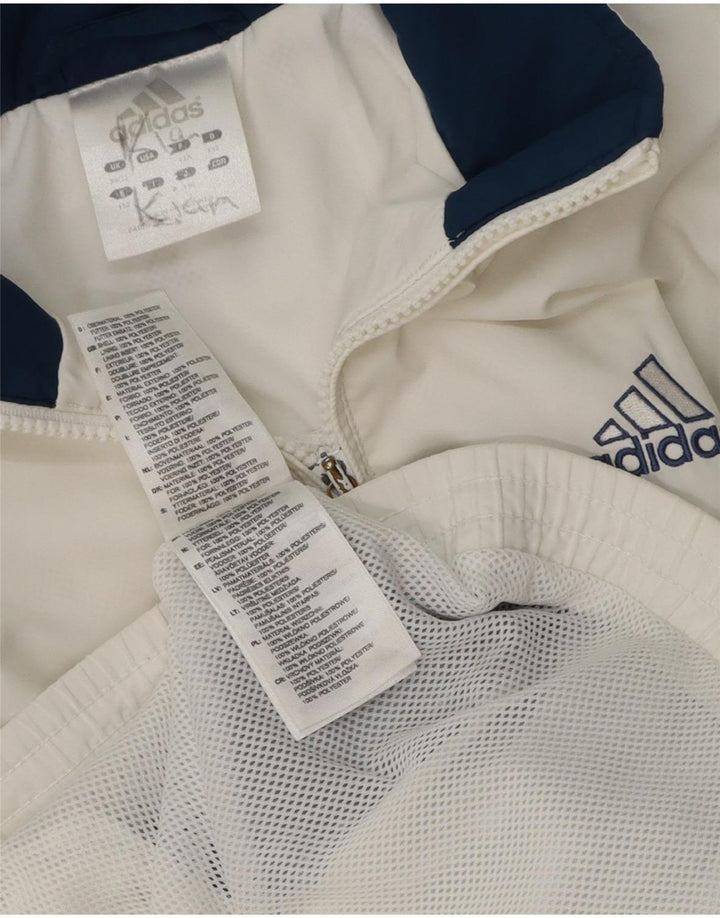 Chłopięca kurtka dresowa Adidas 11-12 lat Biały poliester z blokami kolorów
