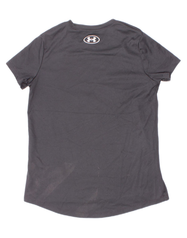 Chłopięcy T-shirt z grafiką Under Armour 7-8 lat, mały, szary, poliester