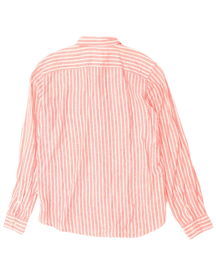 Koszula męska Lacoste, rozmiar 41, lniana w średnie czerwone paski