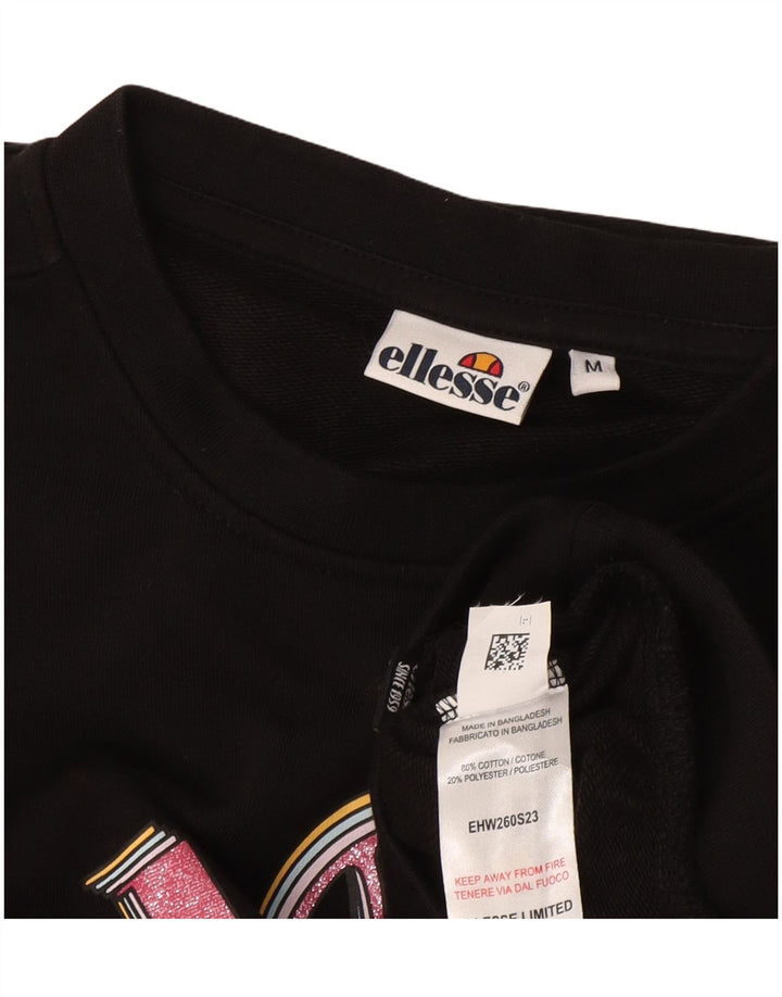 Damska bluza oversize Ellesse Crop Graphic UK 14 Medium Black