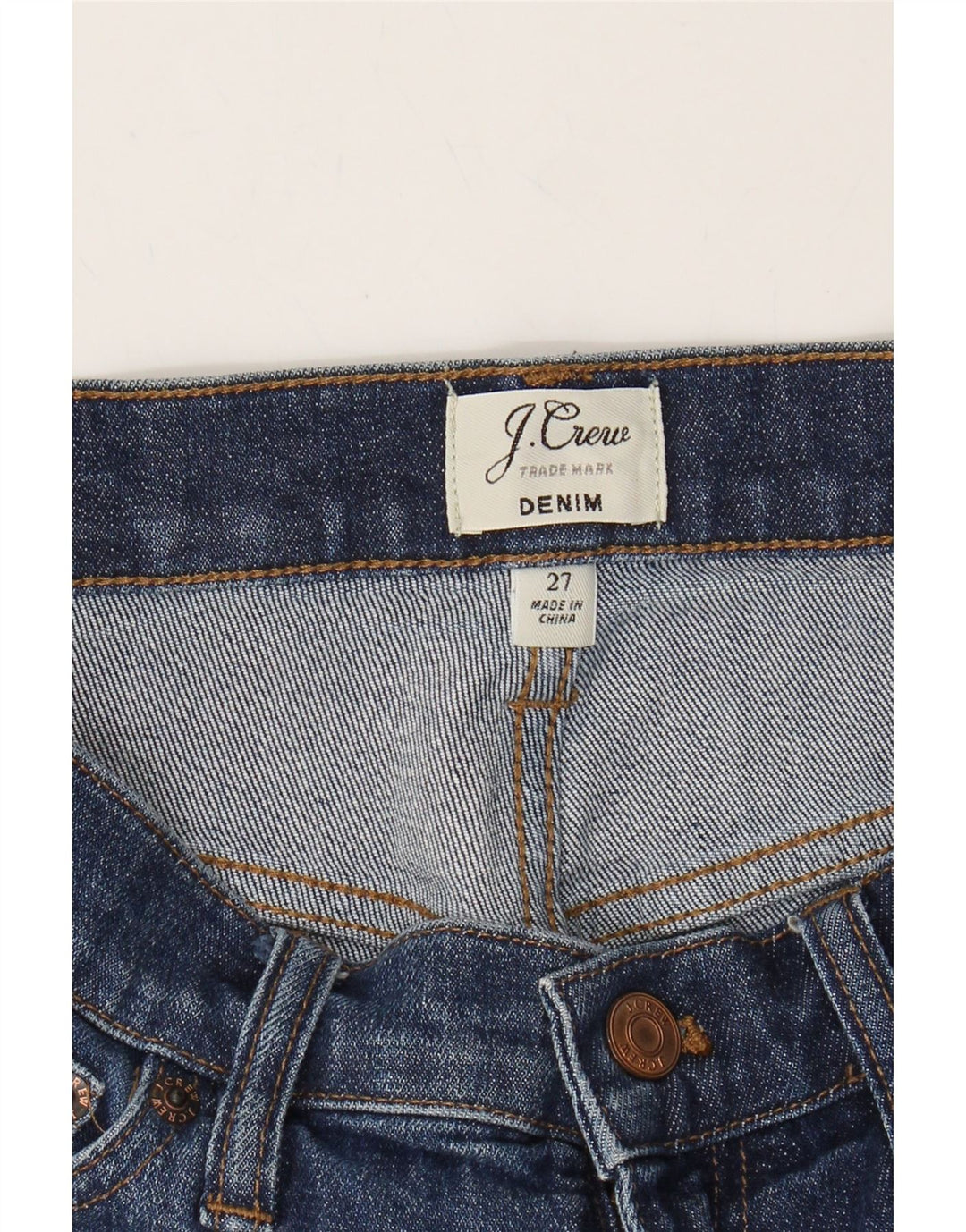 J. CREW Womens Denim Skirt W27 Small Blue Cotton Vintage J. Crew and Second-Hand J. Crew from Messina Hembry 