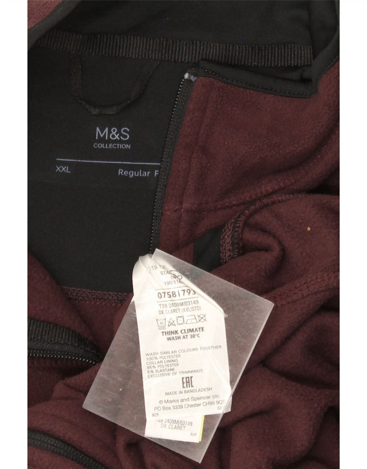 Męska kurtka polarowa MARKS & SPENCER o regularnym kroju UK 42 2XL burgundowa